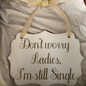 White and gold ring bearer sign